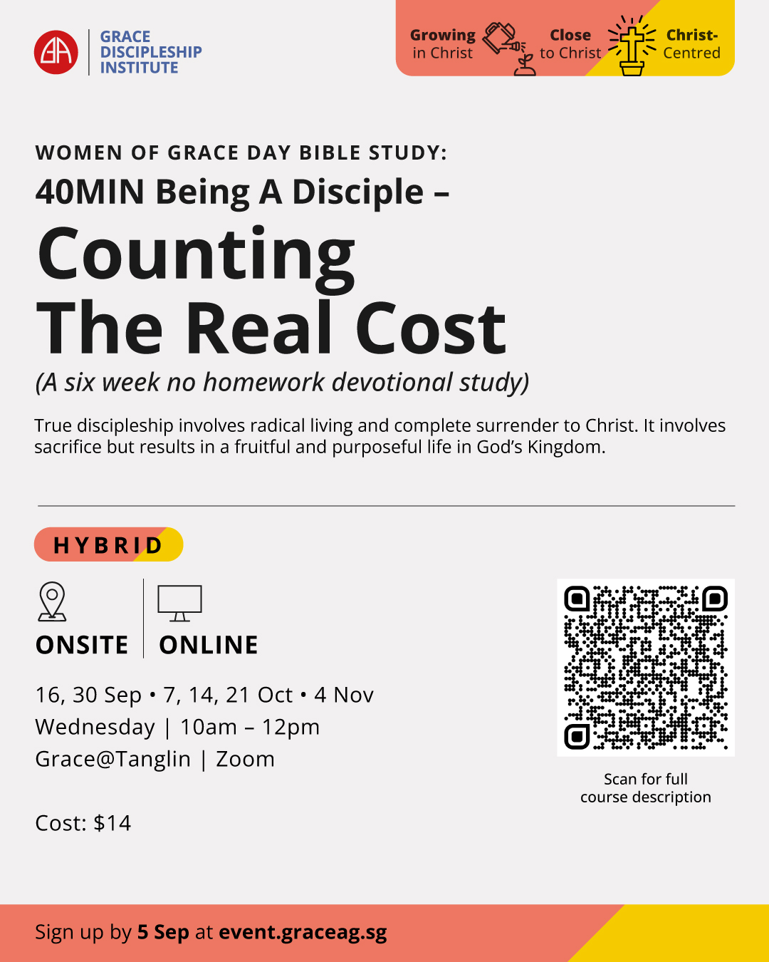 Women of Grace DAY Bible Study: Being a Disciple - Counting the Cost
